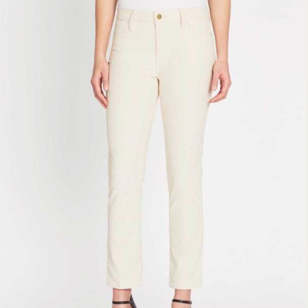 FRAME Le High Straight Corduroy Cream Pant